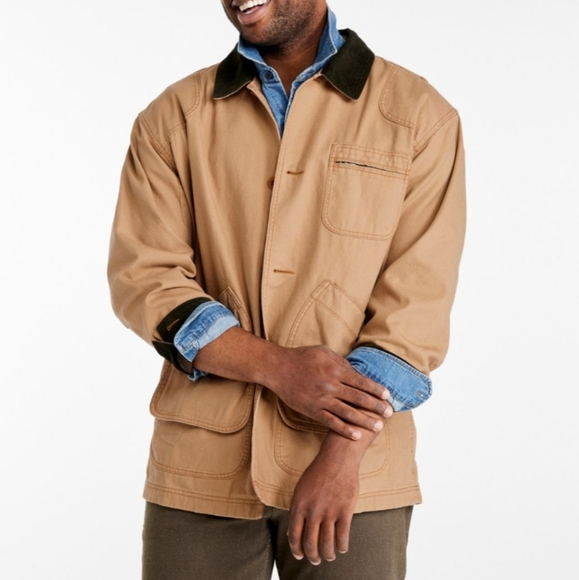 L.L. Bean original field coat cotton plaid lined canvas hunting olive mens XL - Picture 8 of 8